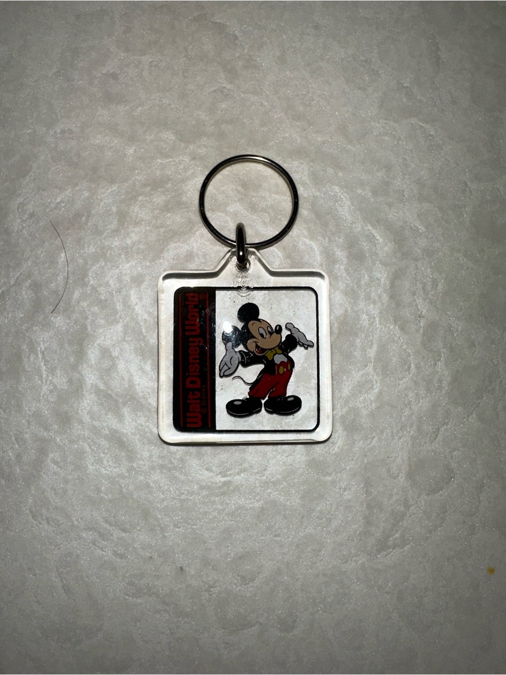 Mickey Mouse Acrylic Square Keychain 1.5 Inches Walt Disney World Vintage 90s